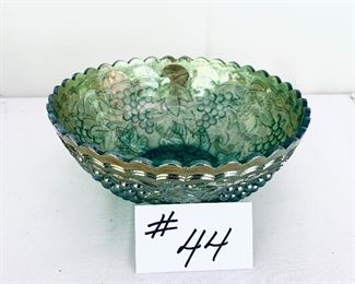 Green carnival glass bowl
9”t.   $25