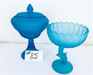Blue candy dish and compote.  7-10” t 
$15 each 