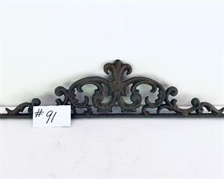 Metal pediment 23” L 6” t. $45