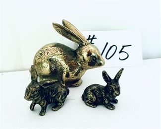 Set of brass bunnies 1-4” L.  $ 40
