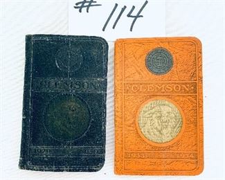Pair of Clemson student handbooks. 
1929/1930.    1933/1934      4-5 “ t 
Pair 45
