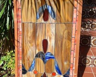 Large vintage stained glass. Needs new frame and repair. See photos. 
25w 50T $150