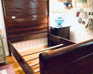 Antique wooden bed 53.5 w 81L 80T 
See photos for veneer issue. 
$650