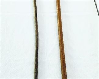 Pair of curve handled canes. 
33” t.   $35