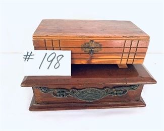 Pair of wooden boxes. 8-10” w 
Pair $48