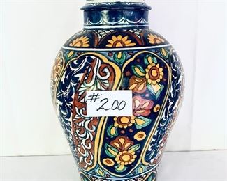 TALAVERA ginger jar from Mexico. 
25”t 13” w.    $ 325