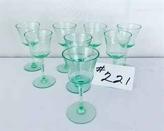 Set of Vaseline URANIUM glass cordials. 4.5” t. $85
