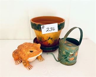 Lot resin frog. Pot   Watering can. 6-8” t
$18