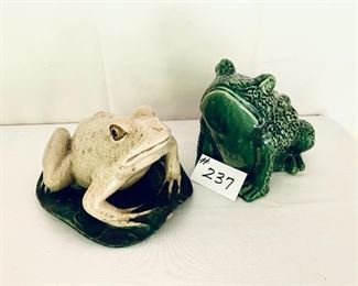 2 frogs ceramic. 
A- $20.  Sold
B - $20