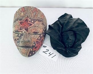 A-Bali mask wood 8.5L   $75
B- leather mask 8L.  $40