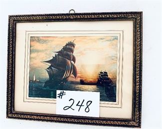 Framed ship print 11w 9t 
$49