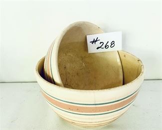 Pair of vintage mixing bowls. 8-9”w. See photos for damages. $18 