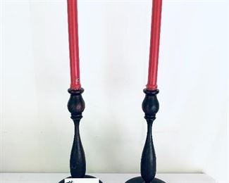 Pair of wooden candlesticks 12”t 
$18