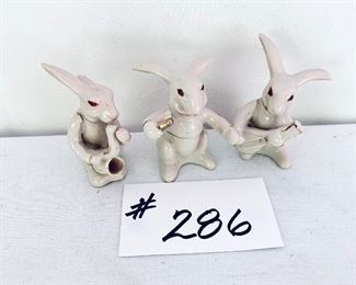 Set of 3 occupied Japan pink rabbits 2-3 “ t 
$32