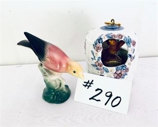 lot- bird figurine and bird music box 5-6” t 
$ 35
