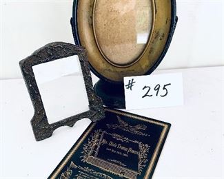 Lot - 2 vintage frames and  1891 memorial card. $37
