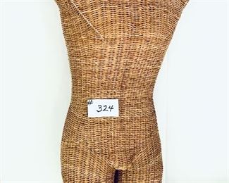 Male 3/4 wicker dress form.  
43”tall.  $150 FIRM