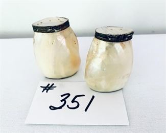 Mother of pearl salt and pepper shakers 3T $20