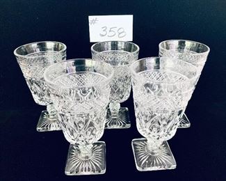 (5)Cape Cod pattern water glasses 6.5 T $30