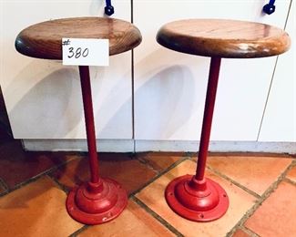 Pair of vintage ice cream stools with wooden seats 22 inches tall $150 FIRM