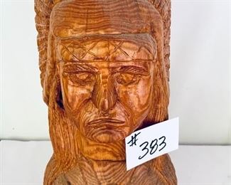 Wooden  Indian head 8 inches wide 16 inches tall $75
