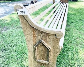386A- Long vintage church bench/pew 35.5 inches tall 12 feet long $300