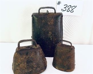 Three cowbells 3 to 6 inches tall $30
