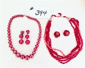 Two vintage pink  jewelry sets $38