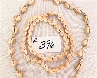 Two vintage shell necklaces
 15 and 17 inches long $20