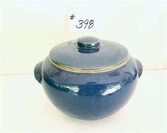 Blue covered dish 9 inches wide $26