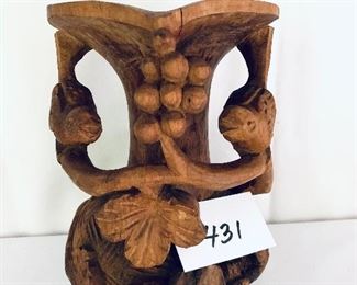 Carved wooden vase. 10.5”t. $55