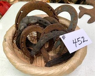 Basket of horseshoes (8) 
$35