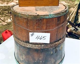 Wooden bucket with lid. 14t. $49
