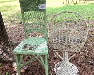 Set. Garden chair and floral basket. 
$49