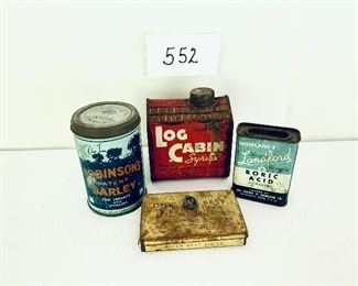 4 Vintage tins 3 to 4 inches $45