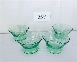 4 sherbet cups 3.5 wide. $42