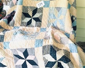 Vintage quilt. Very little wear and staining. 
70w 75L.   $200