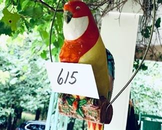 Parrot  on swing/planter 10 inches long $40