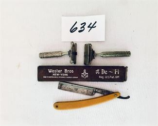 Lot of straight and vintage razors 
western Brothers New York Bakelite handle $49