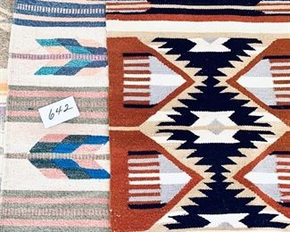 Cotton woven rugs. 
A- 22.5w. 41L. $99
B- 20w  31.5 L   $75