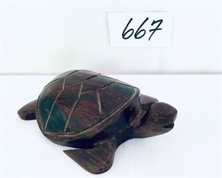 Wooden turtle 8 inches long $47