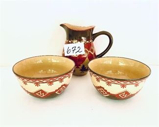 Set two bowls and pitcher
 small imperfections see photo $42