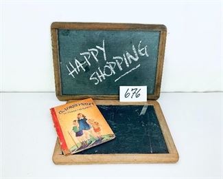 Vintage  school chalk tablets and book 10 to 12 inches wide $35