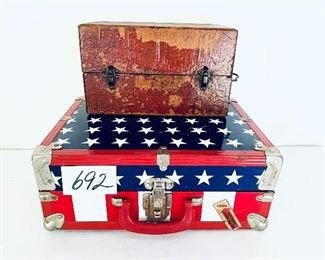 A / old Redbox 16 inches long $18 
B. stars and stripes case.   18” L $27