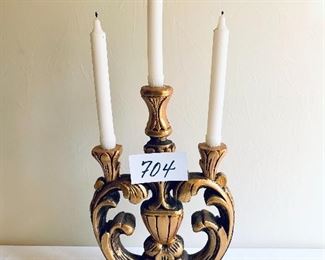 Three tiered candelabra plaster/ceramic  14 inches wide 15 inches tall $45