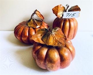 Three pumpkins 6 to 10 inches wide $38