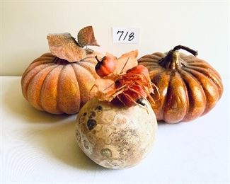 2 pumpkins one Gord 6 to 9 inches wide $35