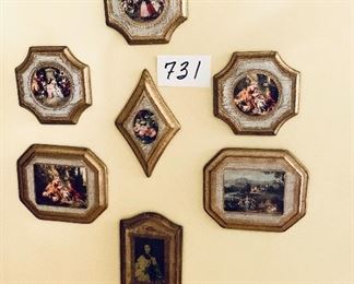 #731 Vintage wall plaques 4 to 12 inches tall collection of $727
