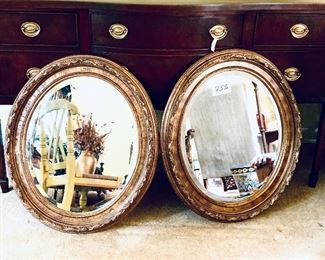 # 755A- Pair of beveled mirrors. Plastic frames. Minor imperfections. 26w 30 t. 
$400 FIRM 