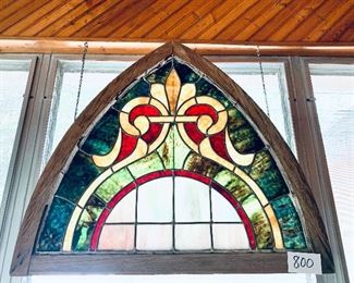 Antique Gothic church window from Sumter SC. 34w 29 T 
$850